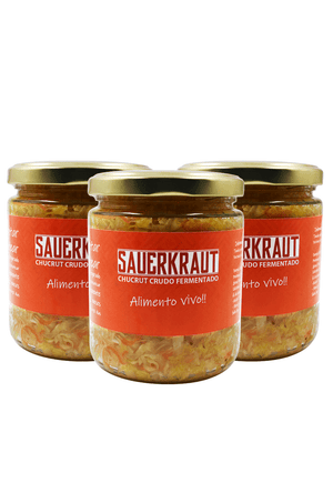 Sauerkraut chucrut crudo fermentado 400g Pack 3 und